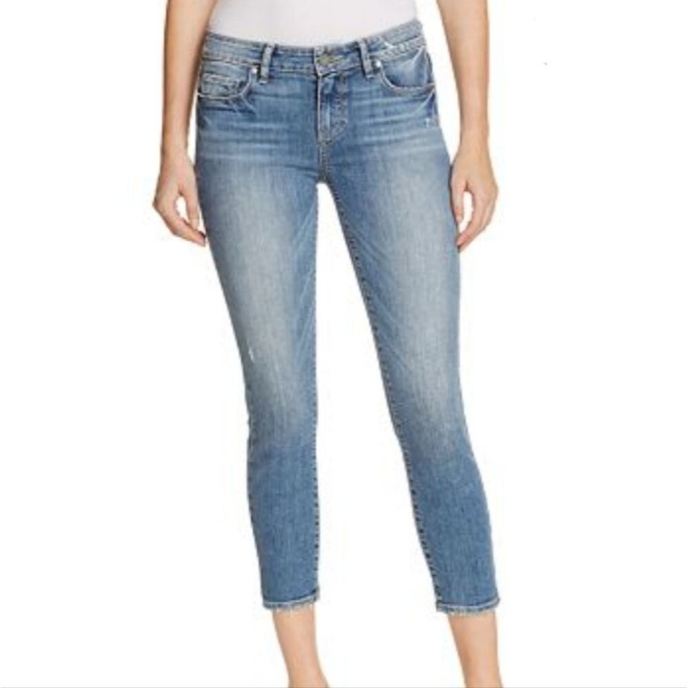 Paige Verdugo Medium Wash Mid Rise Crop Casual Trendy Skinny Jeans W 26